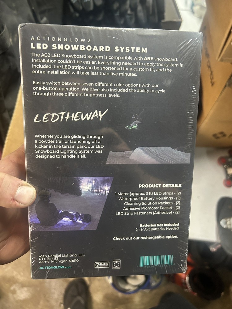 ActionGlow AG2 LED Snowboard Lighting System - 7 Color Modes & 100% Waterproof