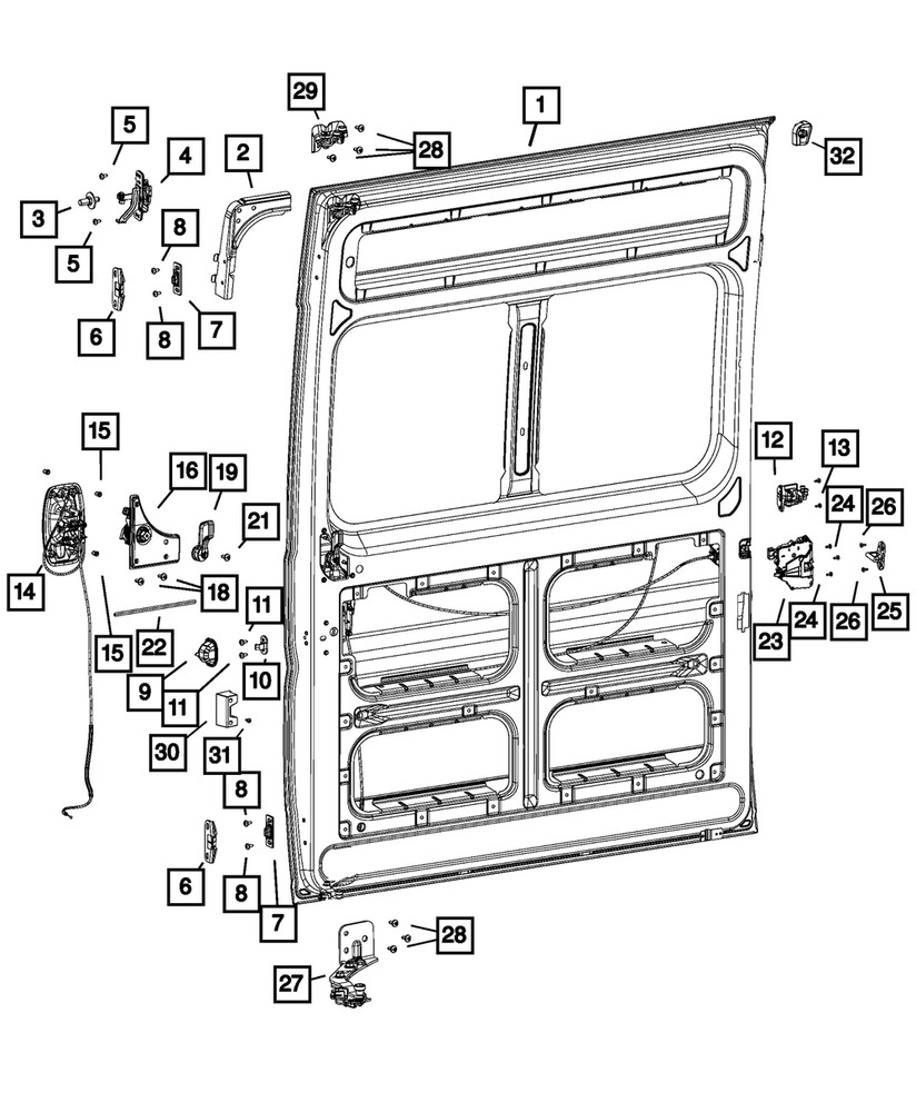 Genuine Mopar Remote Handle Bezel Left 1ZQ09JXWAA