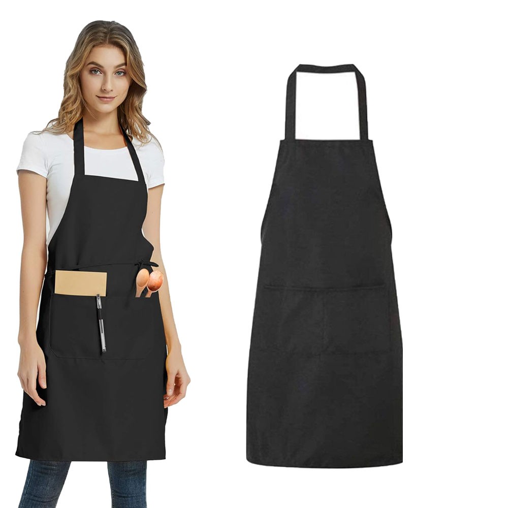 10 Pack Heavy Duty 210D Polyester Bib Aprons with Large Pocket Adjustable