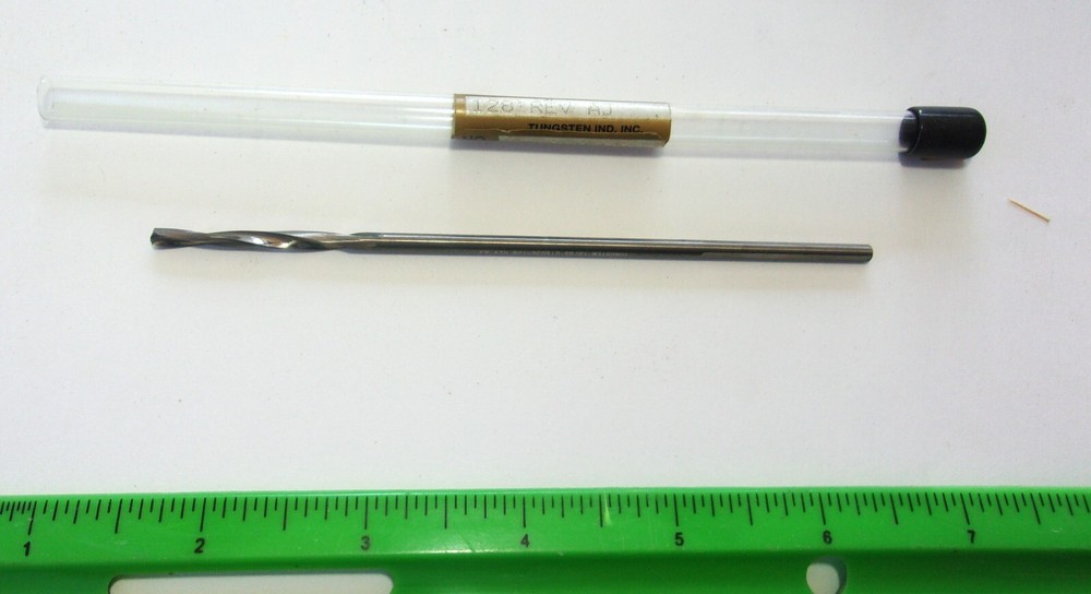 1 - Tungsten Ind. 3 Flat Shank .128 Carbide Drill bit