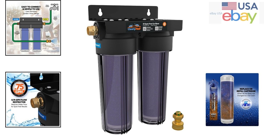 Car Wash Deionization System with Color Changing Indicator and Accessories