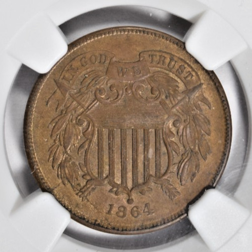 1864 TWO CENT ~ NICE SHARP 2c! NGC MS64 BN!