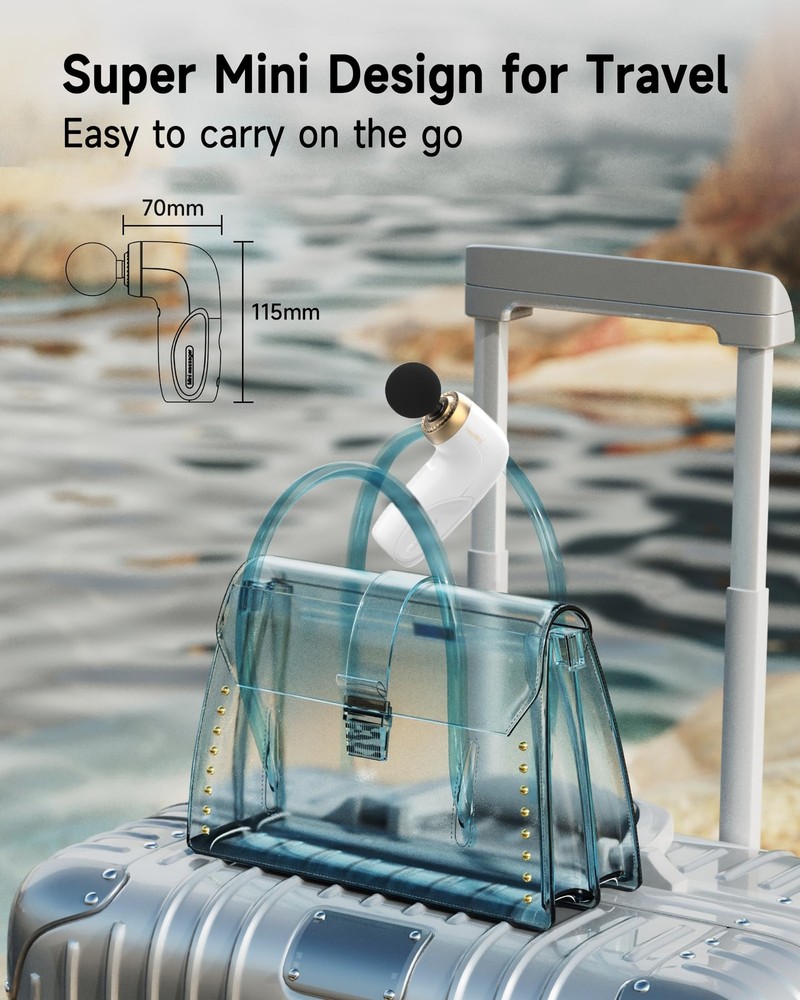 HEYCHY A1 Super Mini Massage Gun, Percussion Deep Tissues Muscle White