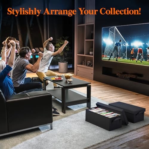 DVD Storage Box Packs, Stackable DVD Cases 15.7"L x 7.9"W x 5.7"H for DVD 4