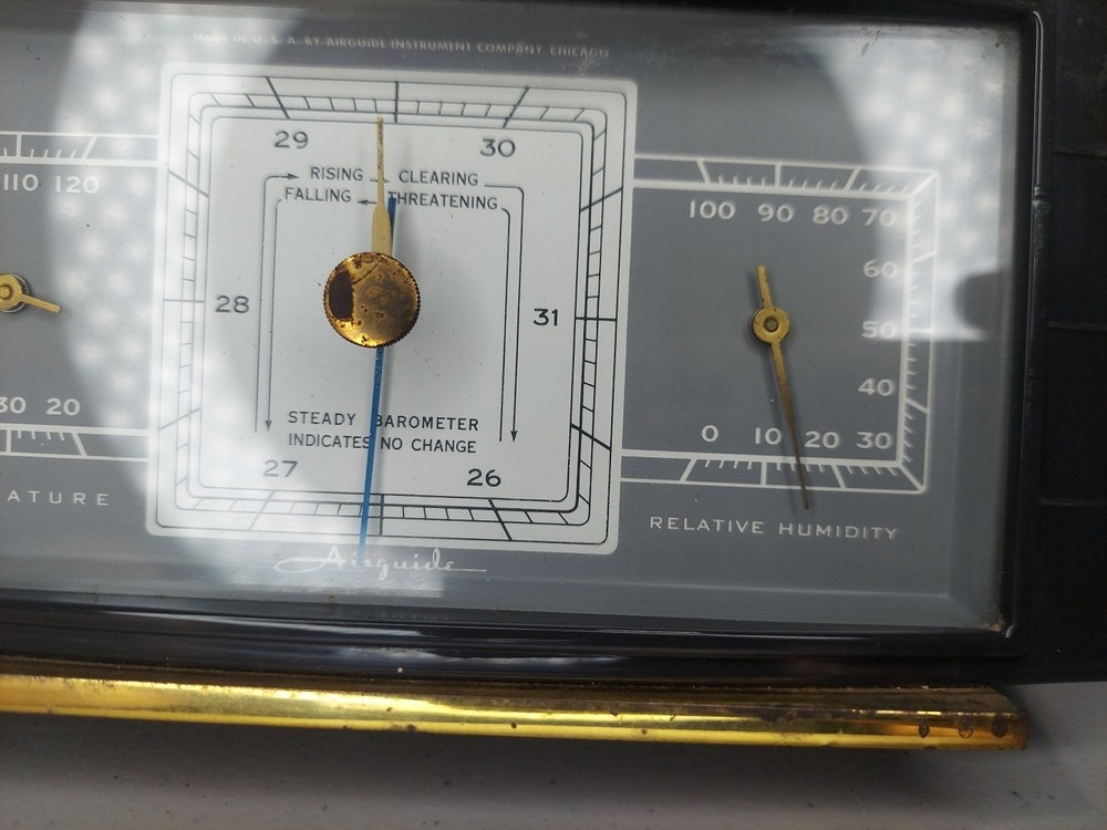 Vintage AirGuide Bakelite Temperature Relative Humidity Barometer