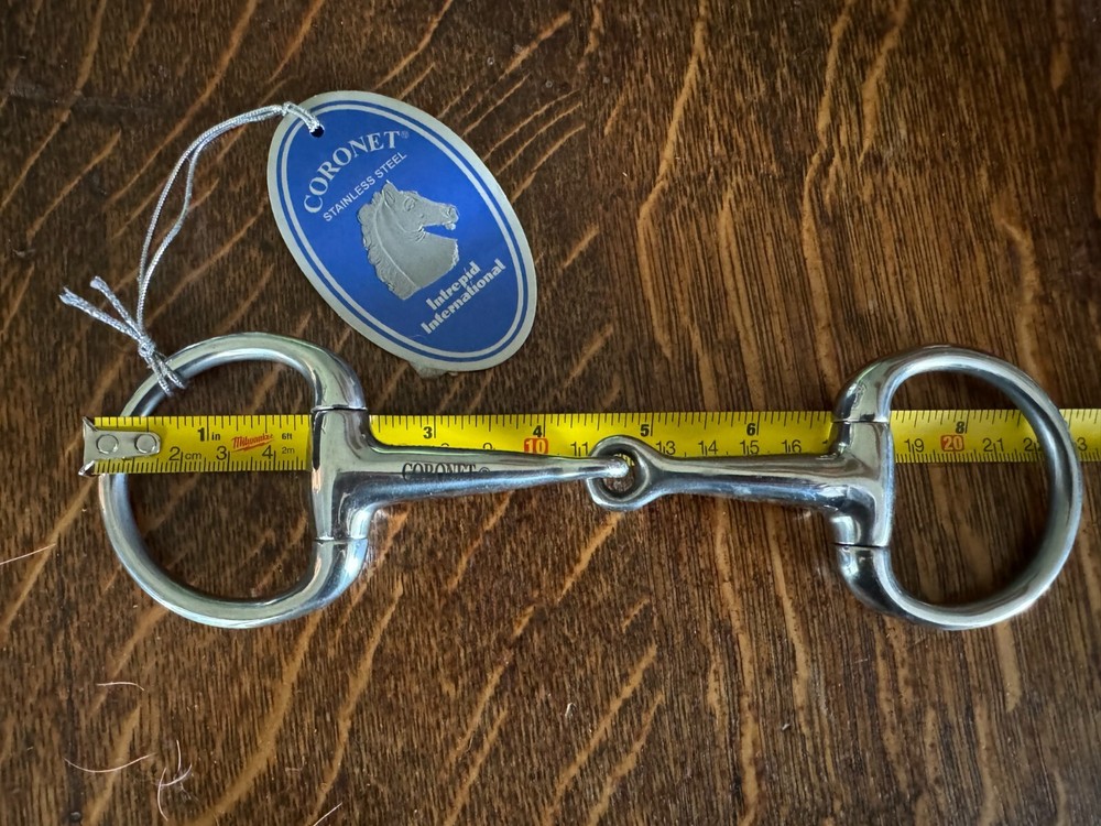 Coronet Round ring eggbutt Bradoon Snaffle bit 4" mouth 2-12" ring
