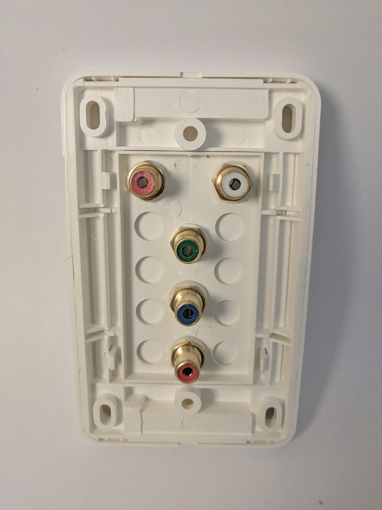 RCA Wall Plate Input Component Video/Audio Gold Plated Contacts White