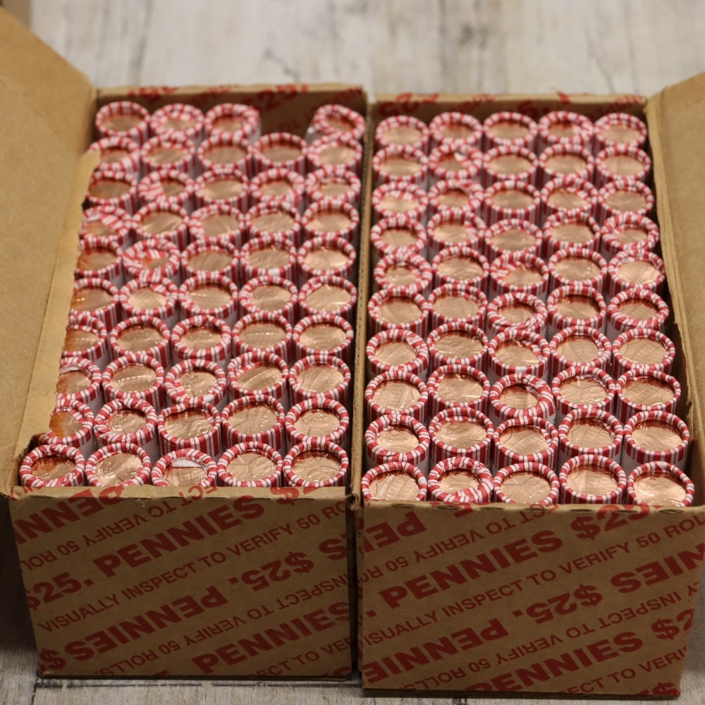2025 D Penny Roll, -5 Rolls- Lincoln Shield Cent, BU, Uncirculated, Unsearched