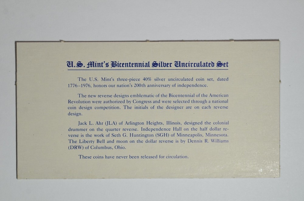 1976 Silver Mint Set - Red Envelope w/COA - NO COINS!