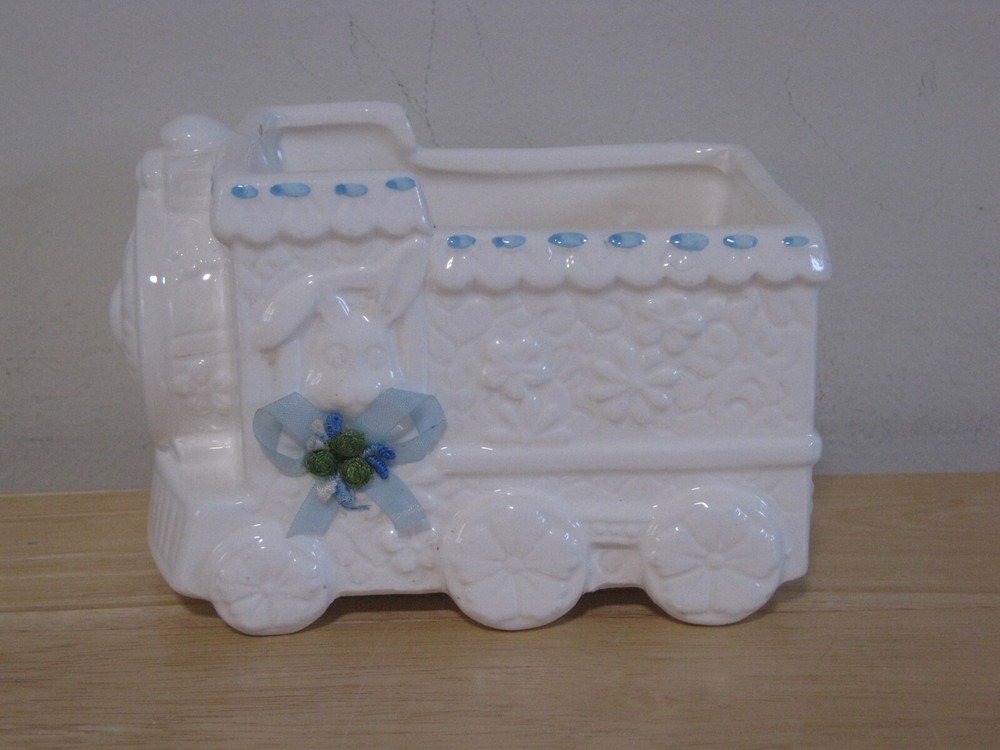 Baby Train Nursery Planter with Bear and Bunny