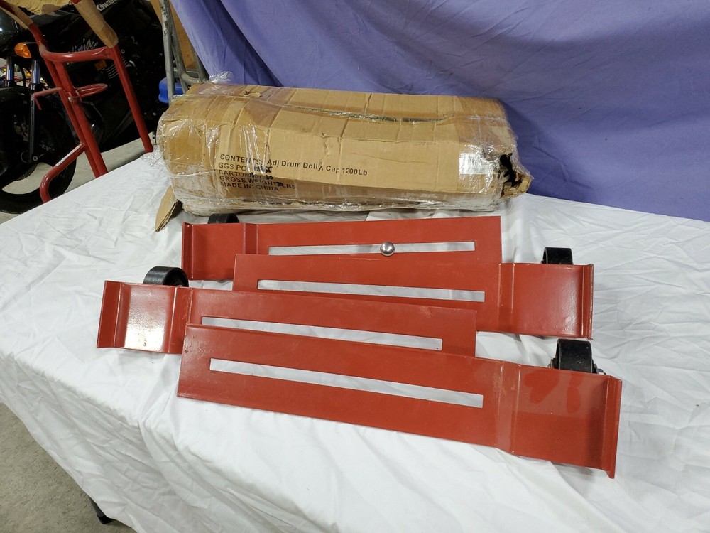 ZORO SELECT 6FVJ5 Adjustable Drum Dolly 1200 lb 5-3/8 In H