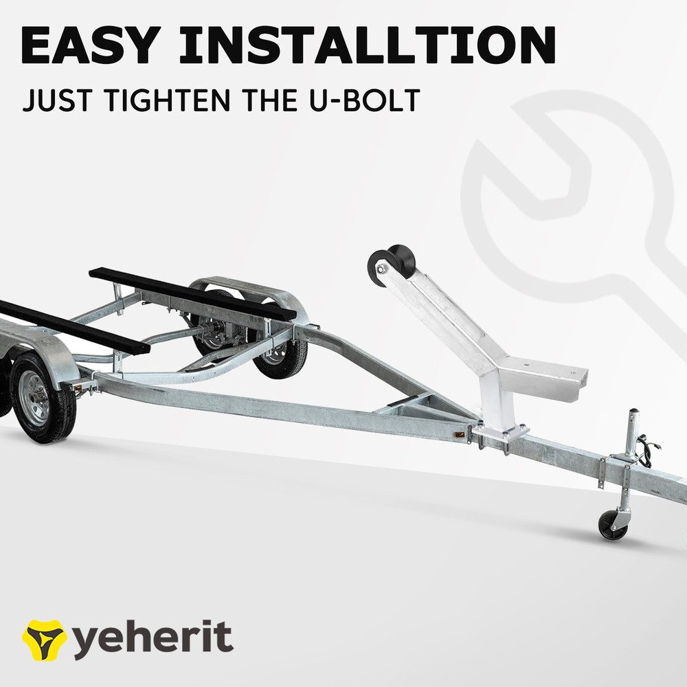 Boat Trailer Winch Stand with Roller Fits3"x4"Frames Multiple Height Adjustments