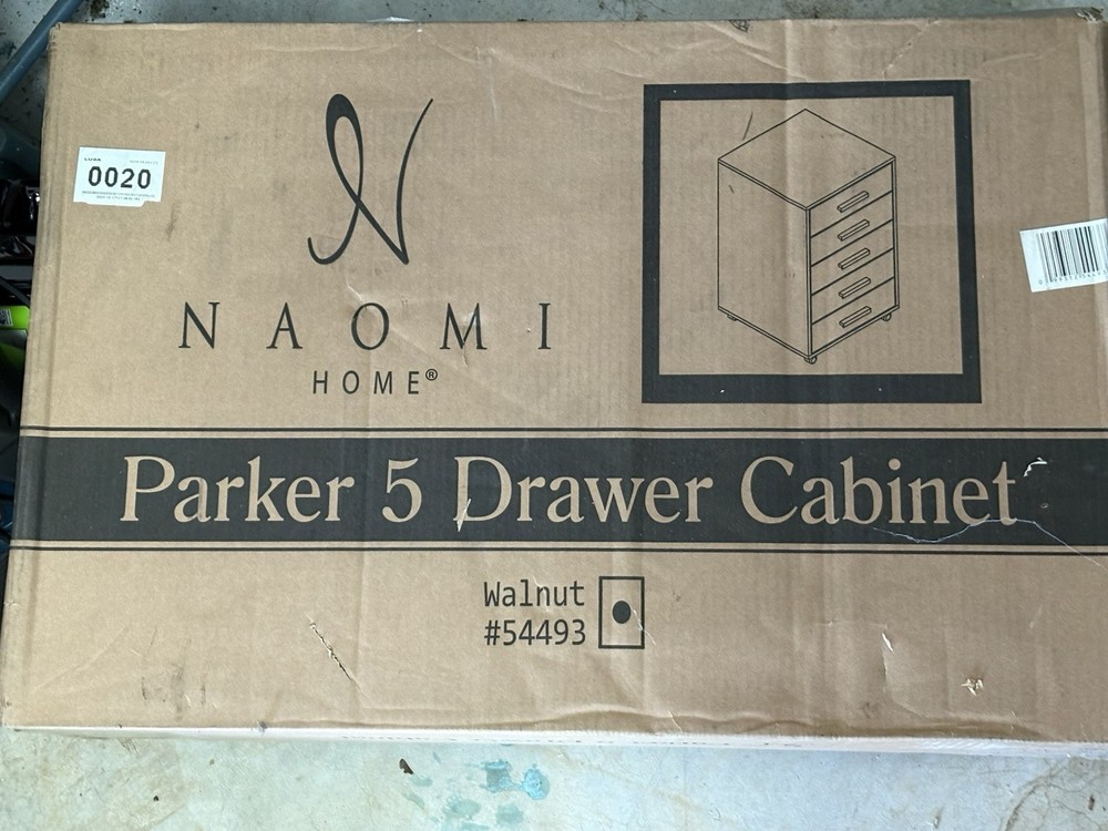 Parker 5 Drawer File Cabinet Walnut