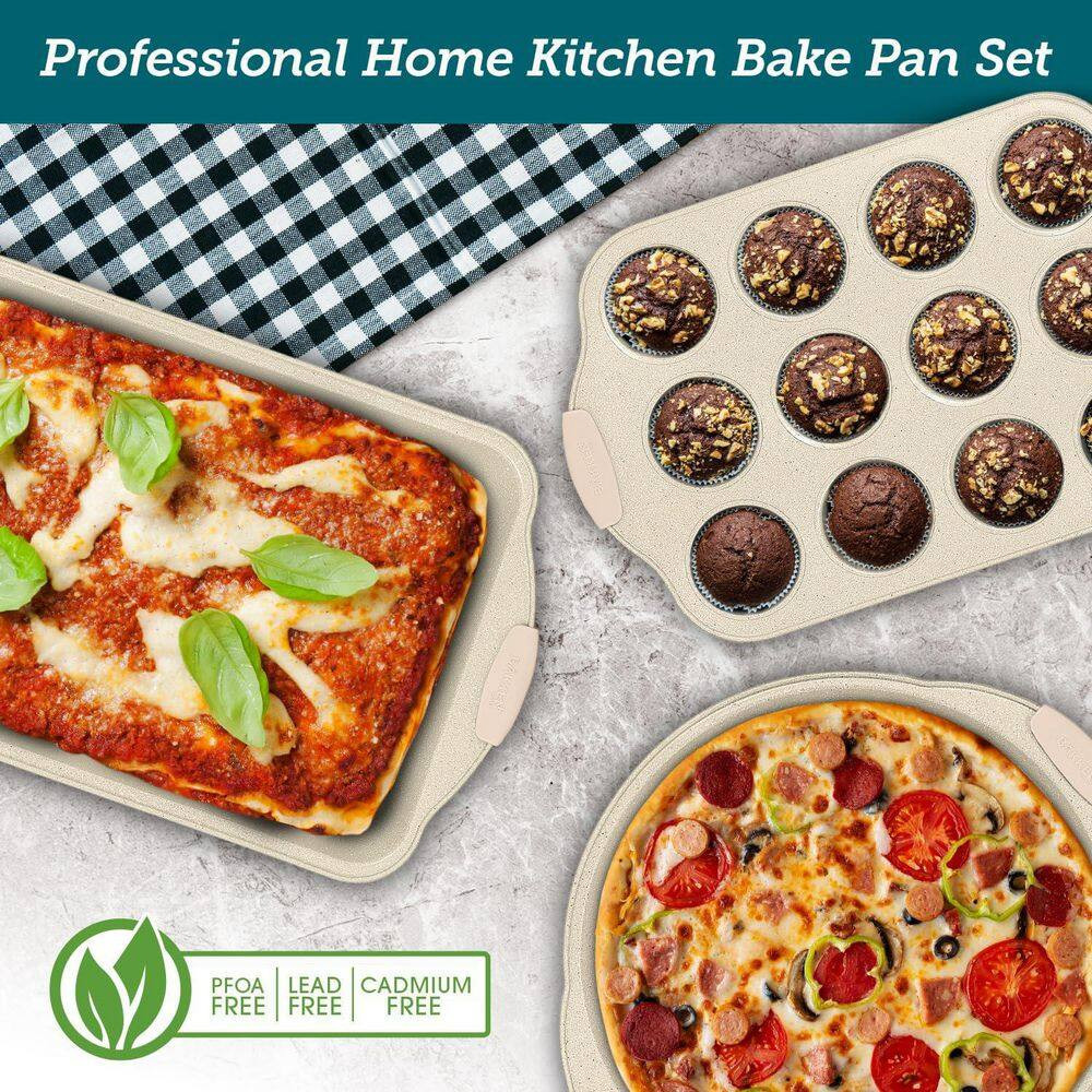 8-Piece Bakeware Set-White Marble
