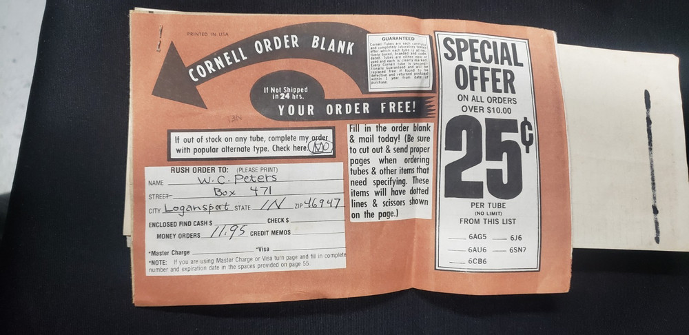 Cornell Electronics Company Mail Order Catalog / Invoice / Price Lists