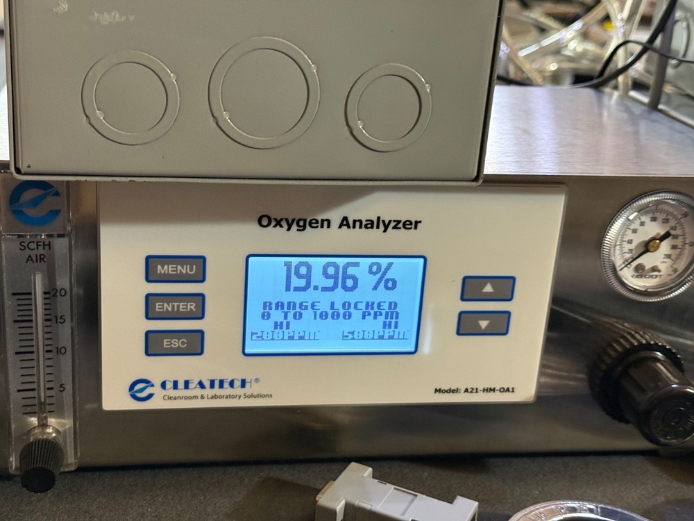 Cleatech Oxygen Analyzer Nitrogen Purge Controller with O2 Sensor A21-HM-OA1