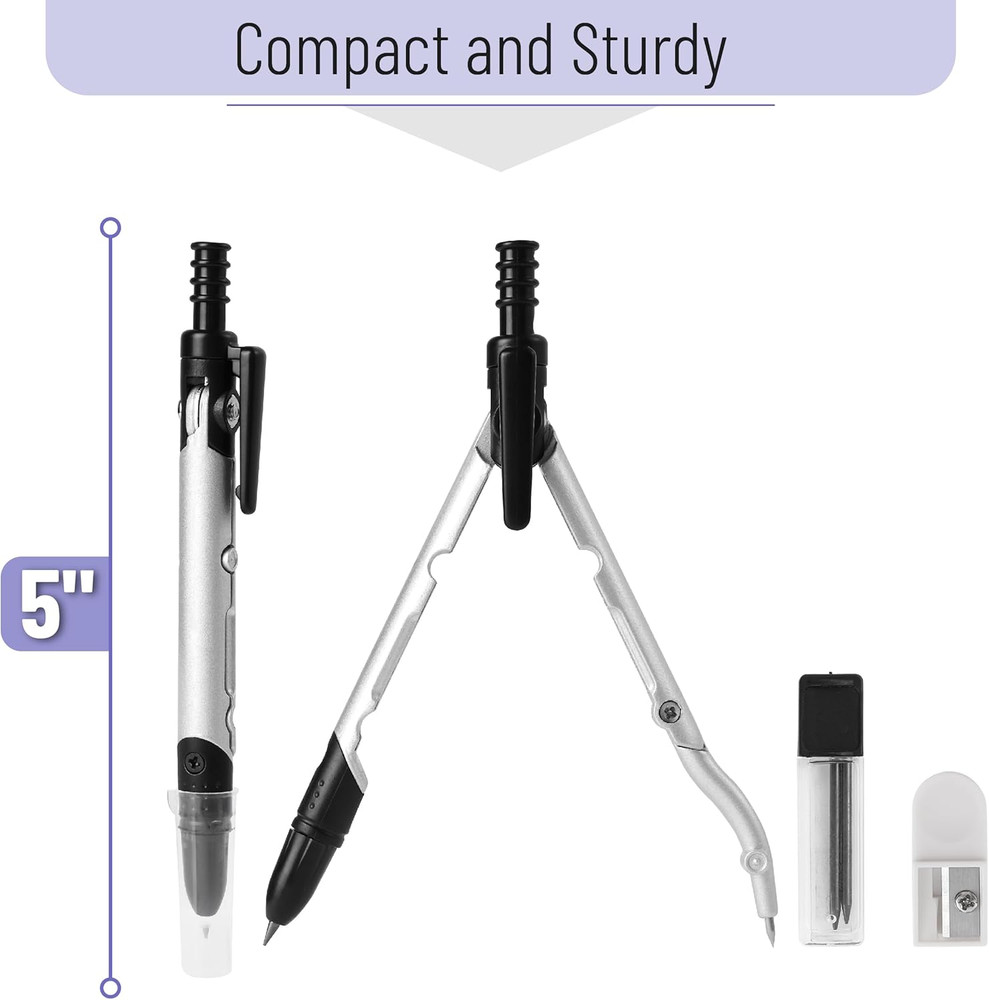 - Convertible Compass, Extra Lead Refills, Compass Geometry Tool, Compass Dra...