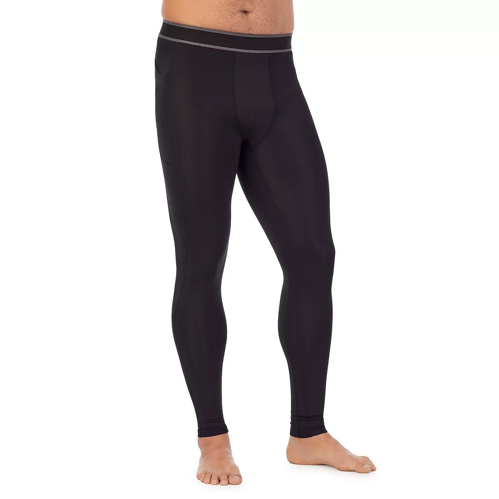 Cuddl Duds Mens Midweight Lite Compression Performance Base Layer Pants Gray XL