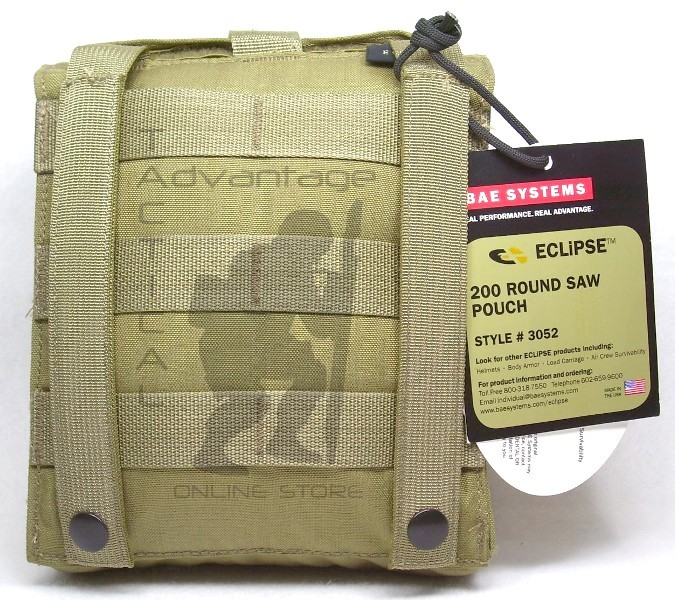 BAE Systems ECLiPSE 200 Round SAW Ammo/Utility MOLLE Pouch - MJK khaki