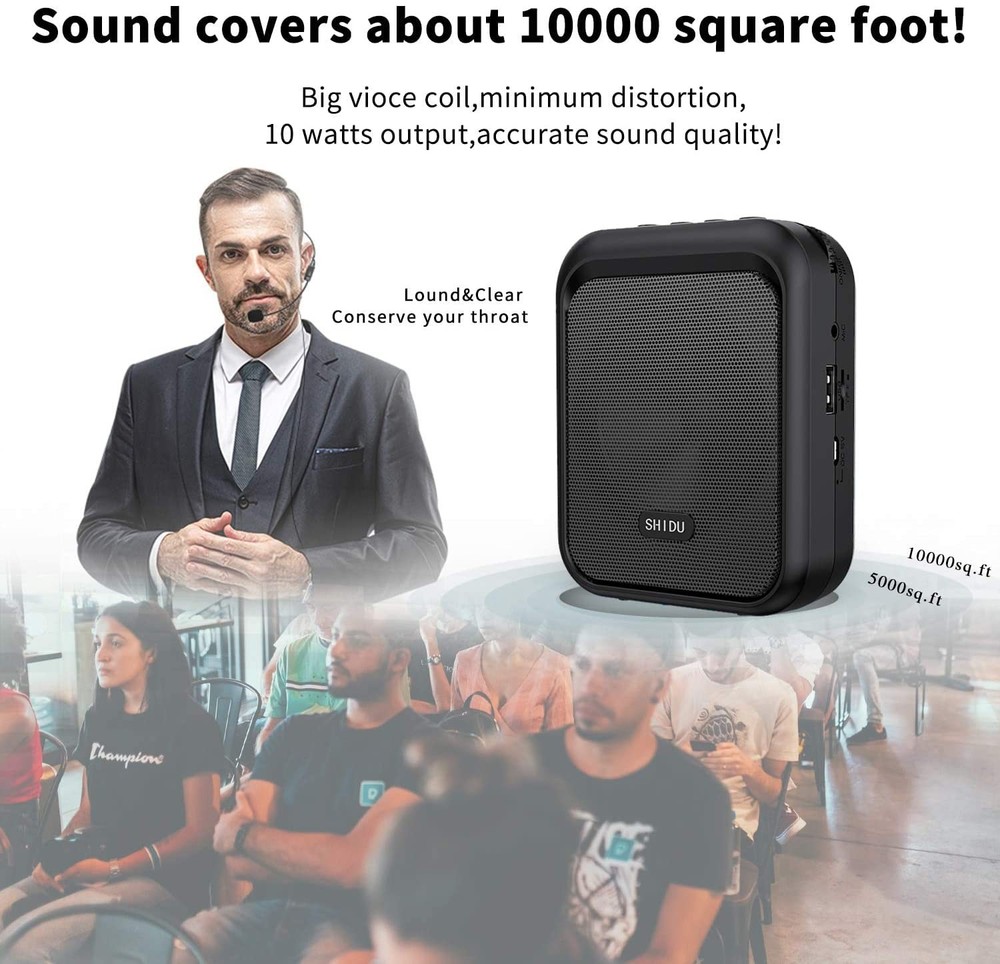 Portable PA Speaker Amplifier & Microphone System Bluetooth Rechargeable