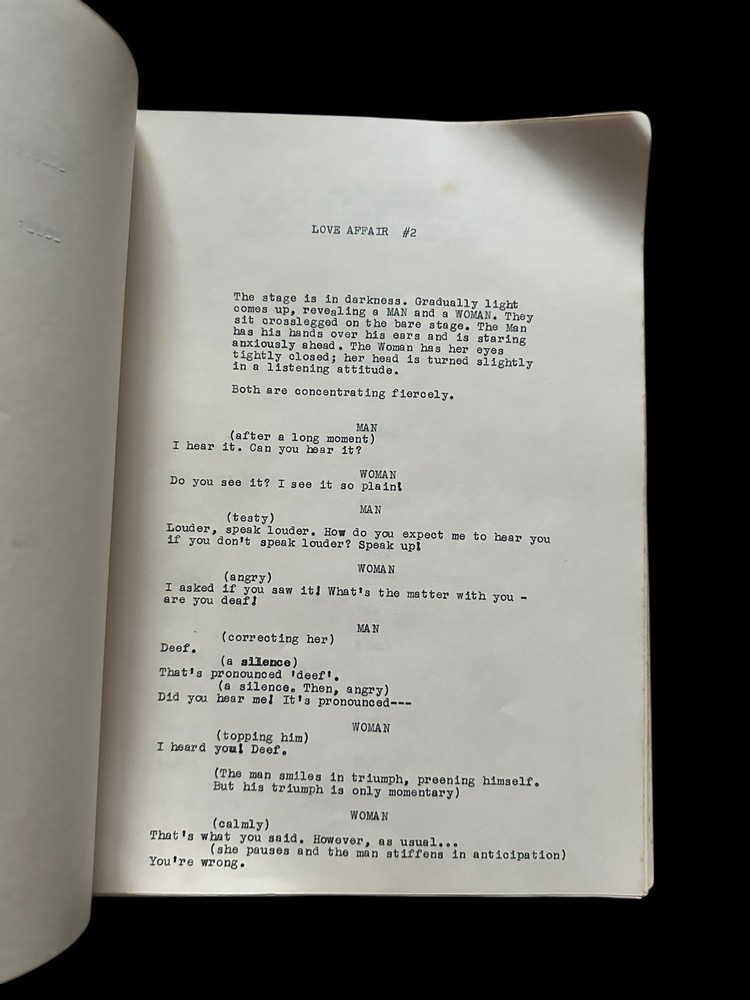 Sheldon Stark Love Affair #1–3 Original Typed Miniplay Script Notes green hornet