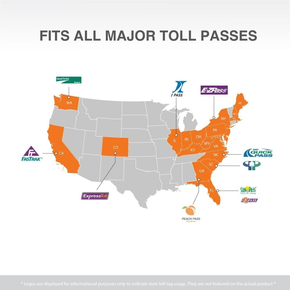 EZ Pass Holder with UV-Protective US Flag - Universal Toll Pass Windshield Mount