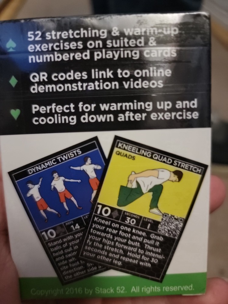 STACK 52 Flexibility Exercise Workout Card Game Stretching Warm Ups + Cool Down