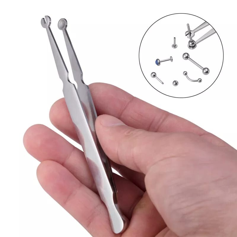 BEAD BALL HOLDING TWEEZERS 4 1/2 PIERCING TOOL