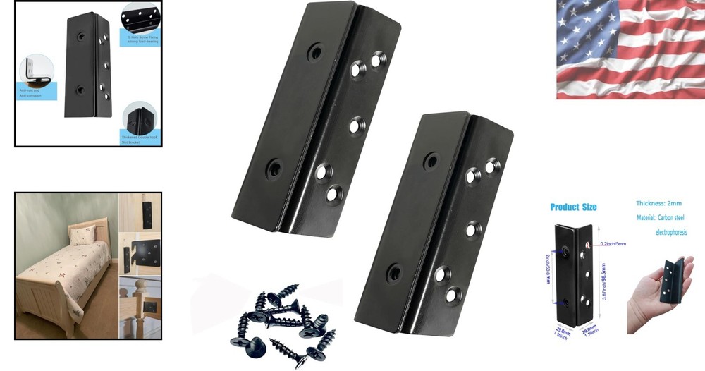 Rust-Resistant Bed Post Brackets with Double Hook Design - Easy Installation