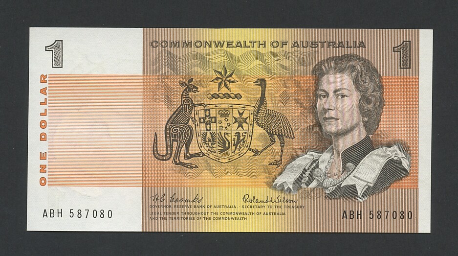 AUSTRALIA $1 note 1966 QEII Krause 37a Uncirculated Banknotes
