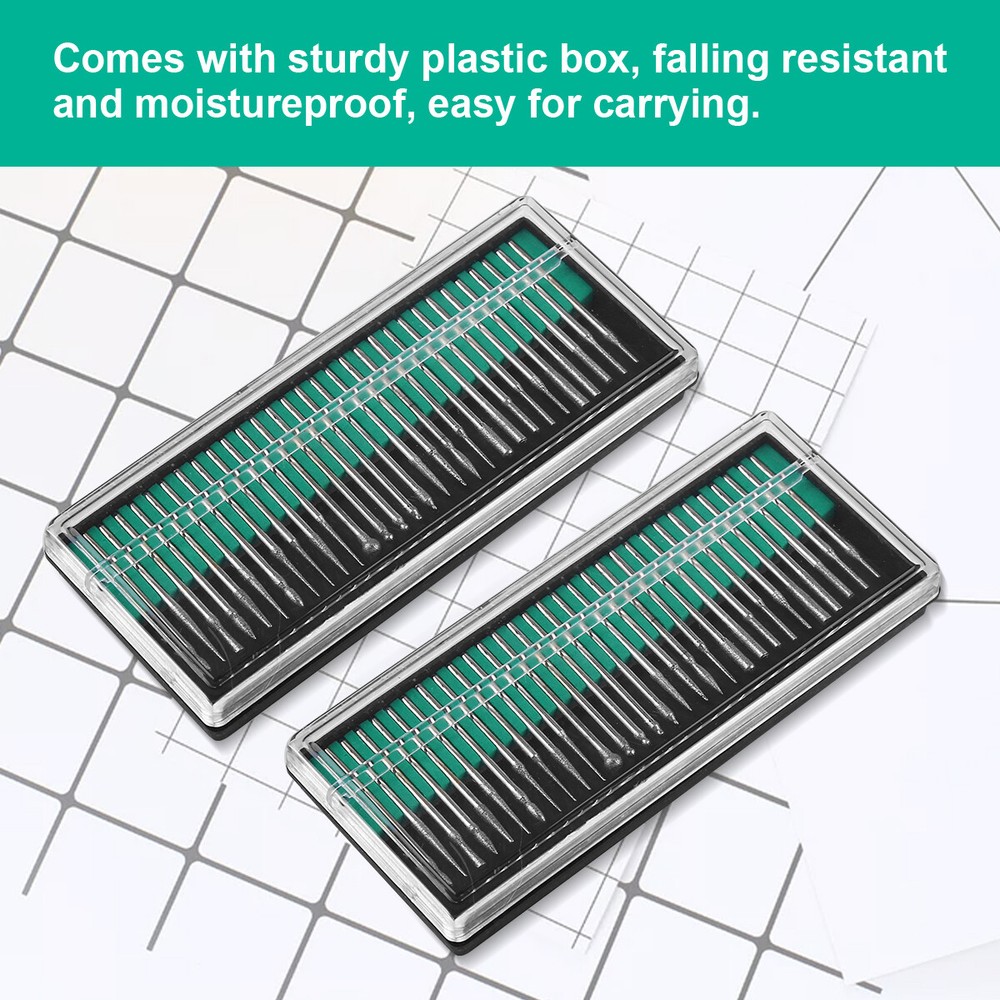 90Pcs Diamond Burr Bits Drill Set Rotary Multi Tool Accessories Kit US Ship