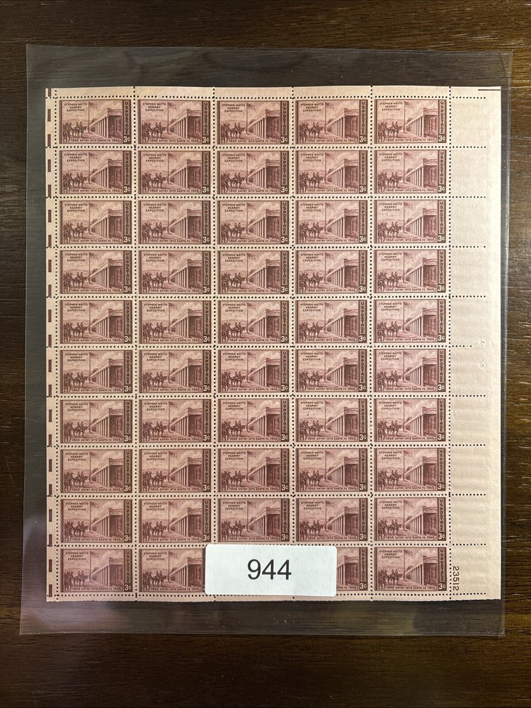 944 US Mint Sheet, 3 Cent Santa Fe, Kearny Expedition, Mint NH