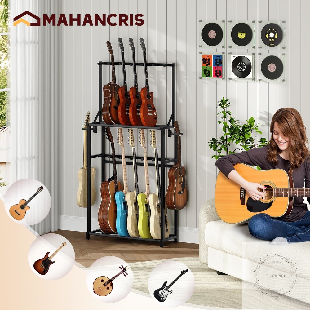 Guitar Stand, Multiple Guitar Rack Holder for Various Instruments, Multi-Instrum