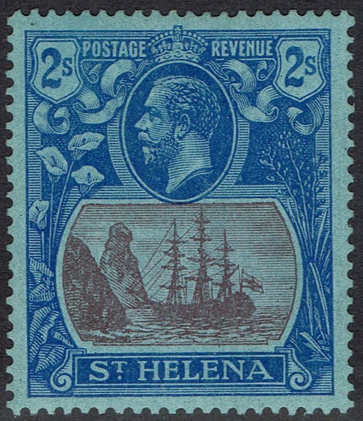 ST HELENA 1922 KGV SHIP 2/-