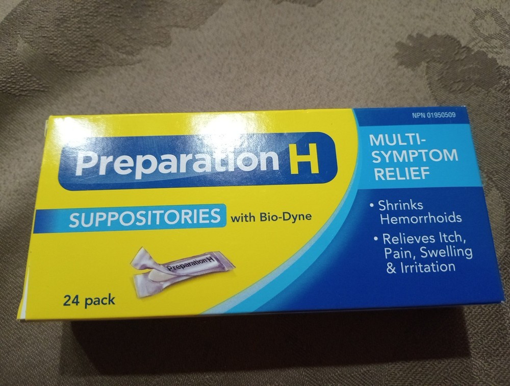 2 Box ×Preparation H Suppositories with Bio-Dyne  24 pack Canada. "NO TARIFF "