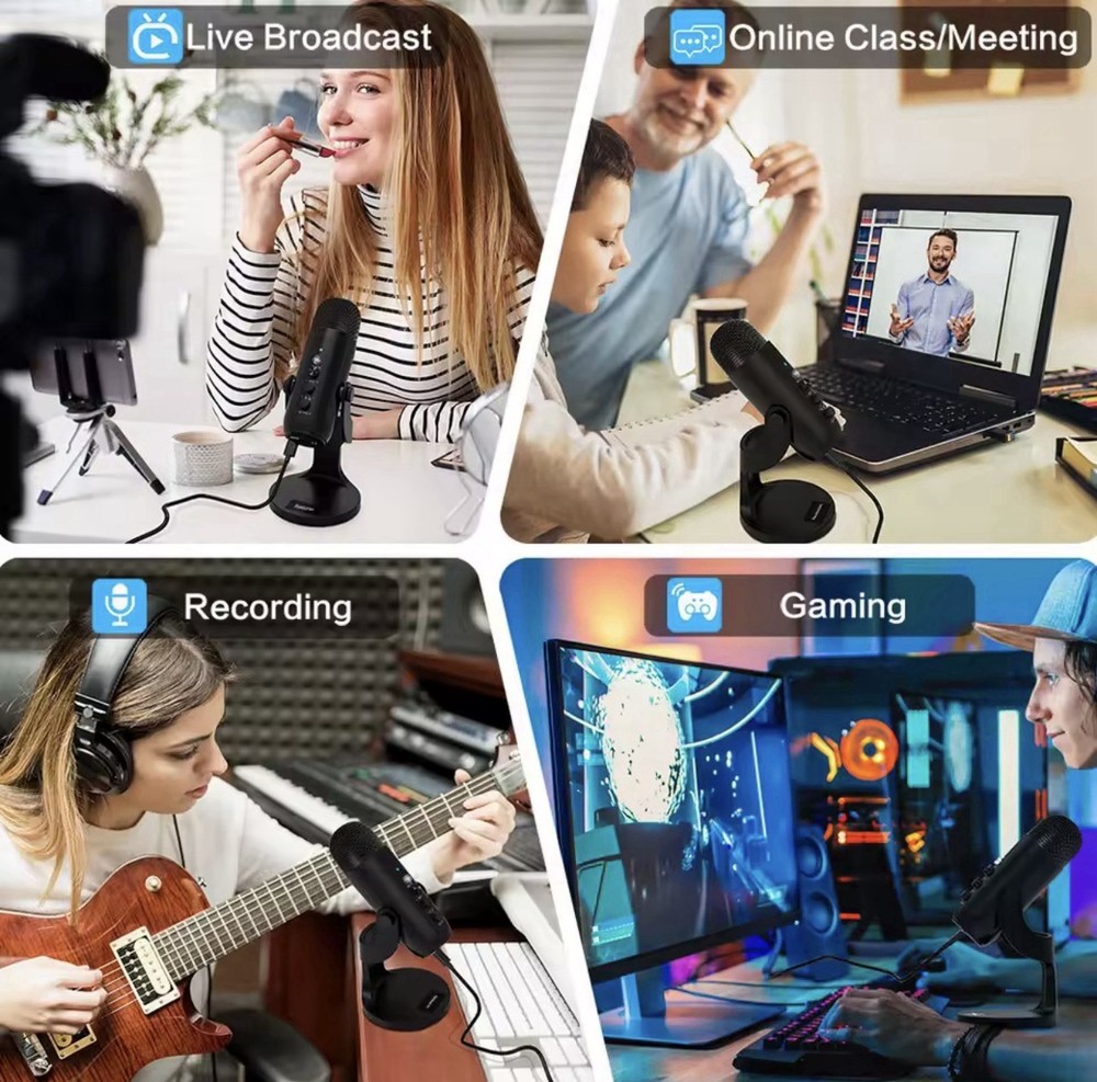 USB Microphone for PC Mac Gaming Recording Stream Podcast, Computer CondenserMC