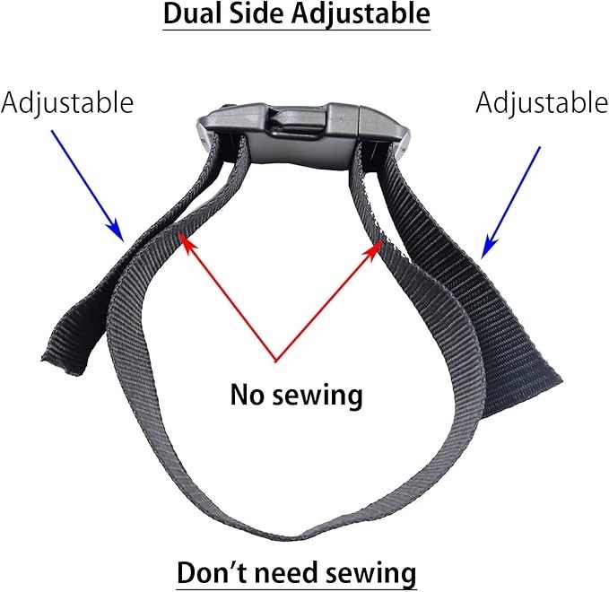 2 Inch Adjustable Plastic Side Release Buckles Heavy Duty 2 Sets Black Strap