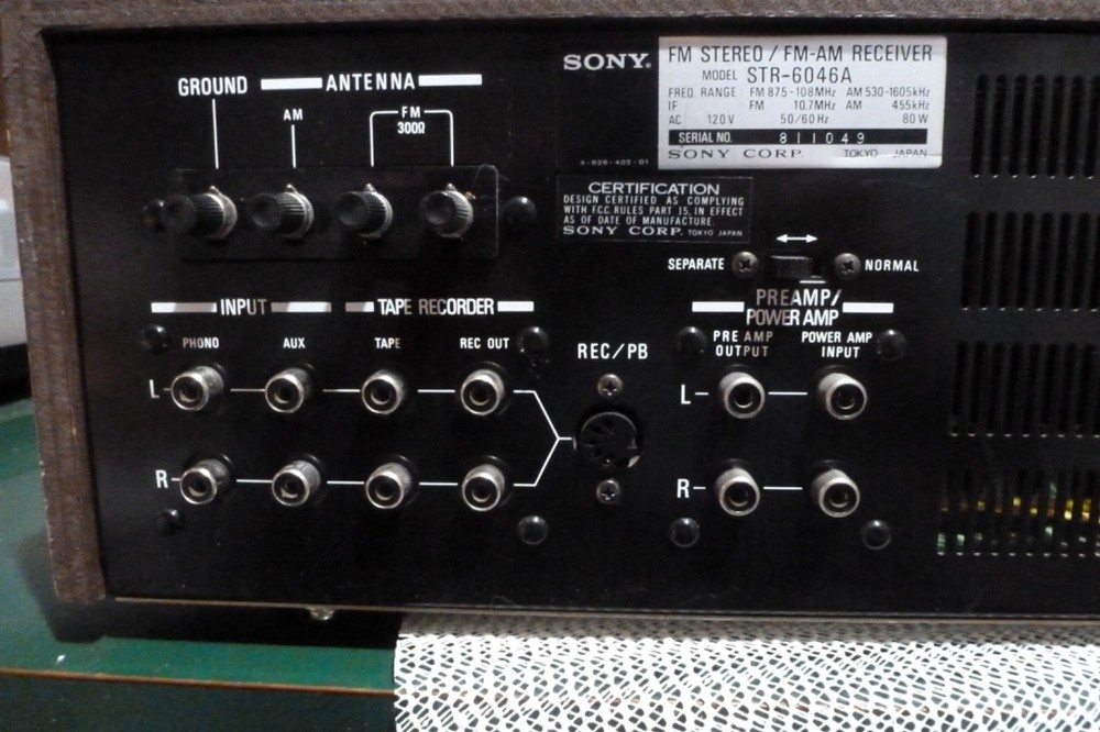 SONY STR 6046A RECEIVER JUST SERVICED PLUG AND PLAY. ORIGINAL