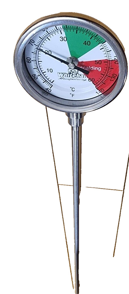 Whitehall CODE #6532-080-000 RANGE: 40/140 F/C 3'' DIAL, 28''Temperature Guage