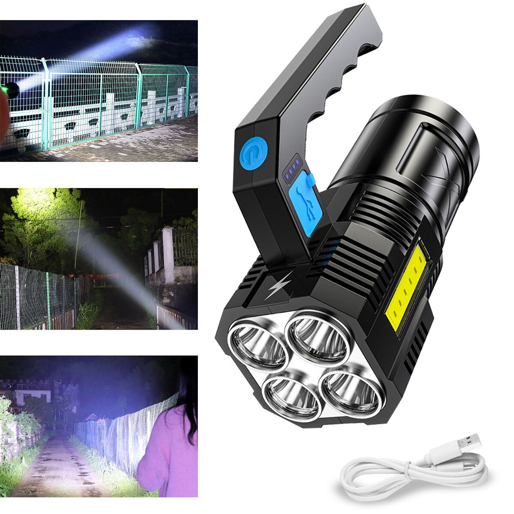 LED Super Bright Searchlight Rechargeable Handheld Flashlight Waterproof Torch