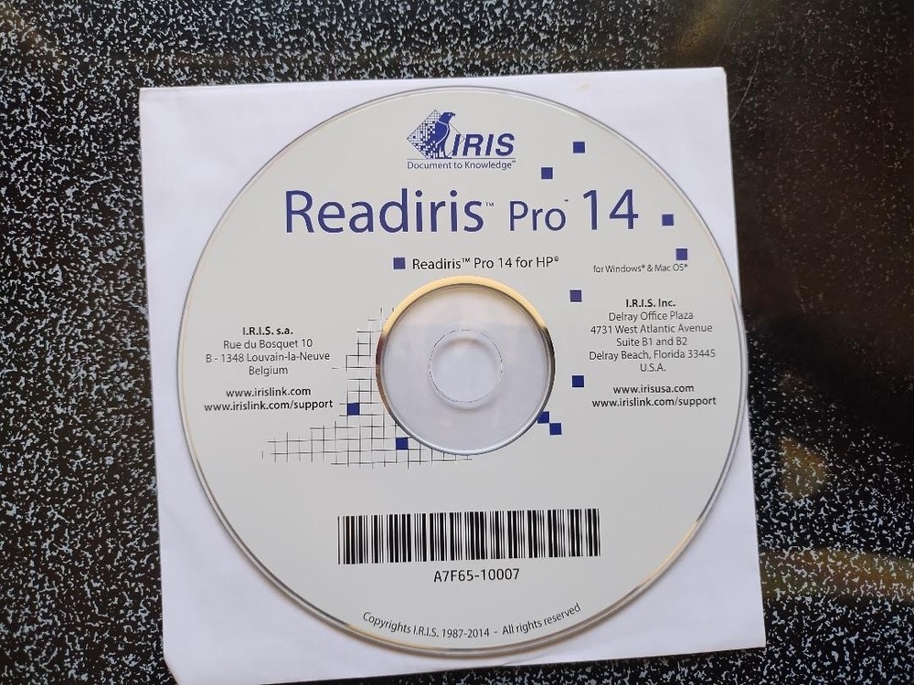 CD ROM IRIS Readiris Pro 14 for HP