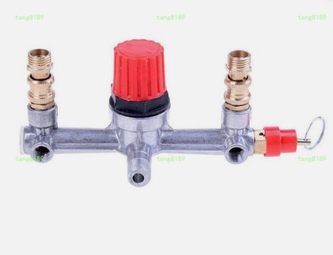 Air Compressor Pressure Valve Switch Control Manifold Regulator Gauges Tools
