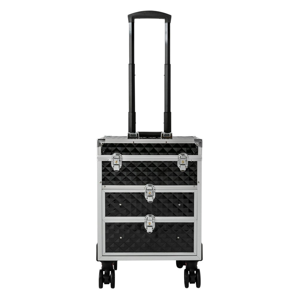 Rolling Makeup Case Train Case Cosmetic Trolley Cosmetic Organizer Case