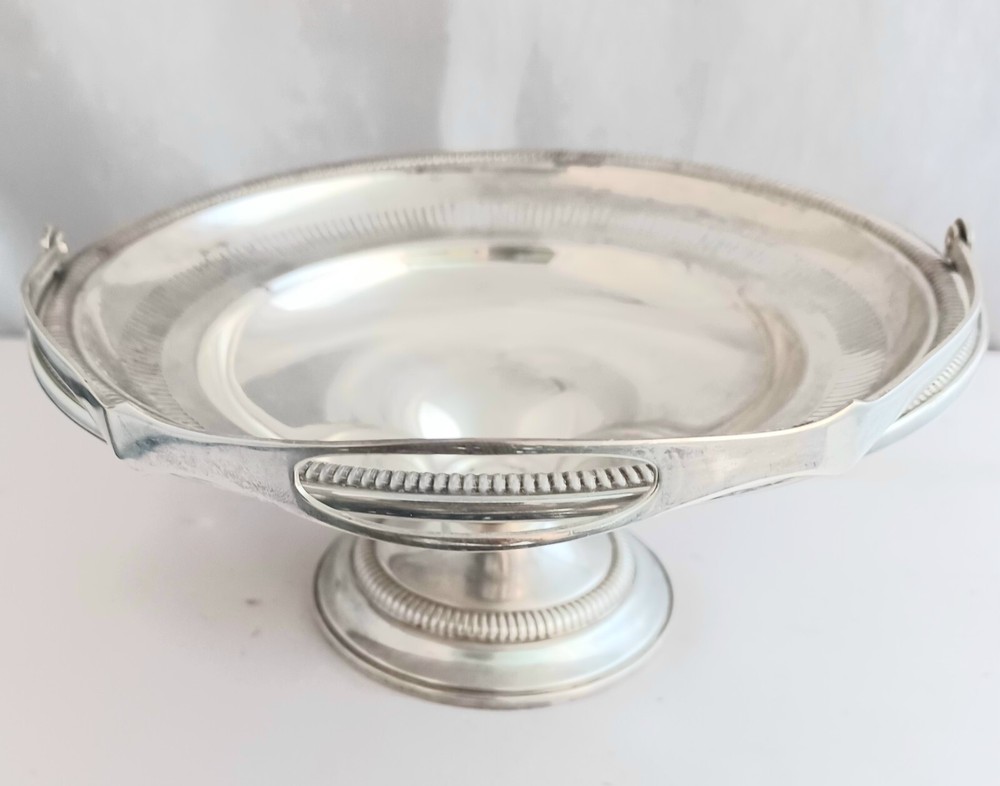 Watrous Sterling Hinged Handle Weighted Basket 6 1/2" Diameter