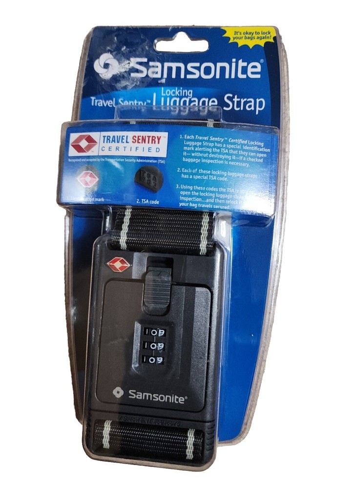 Samsonite Locking Luggage Strap With Search Indicator Charcoal Grey