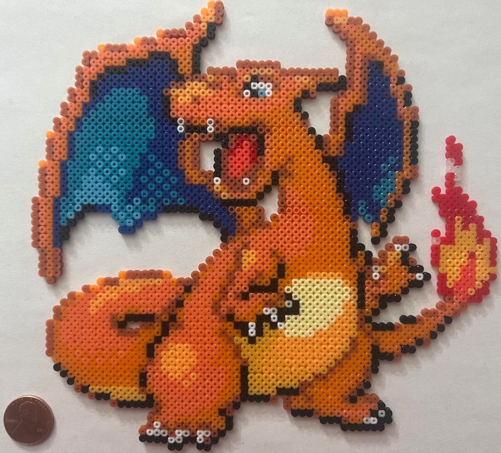 Charizard Mini Bead Sprite Artkal Pixel Retro Pokemon Fire Flying Flame Red