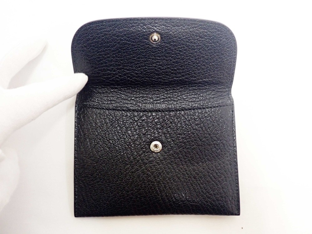 MIUMIU Card Holder Black Gray Bicolor