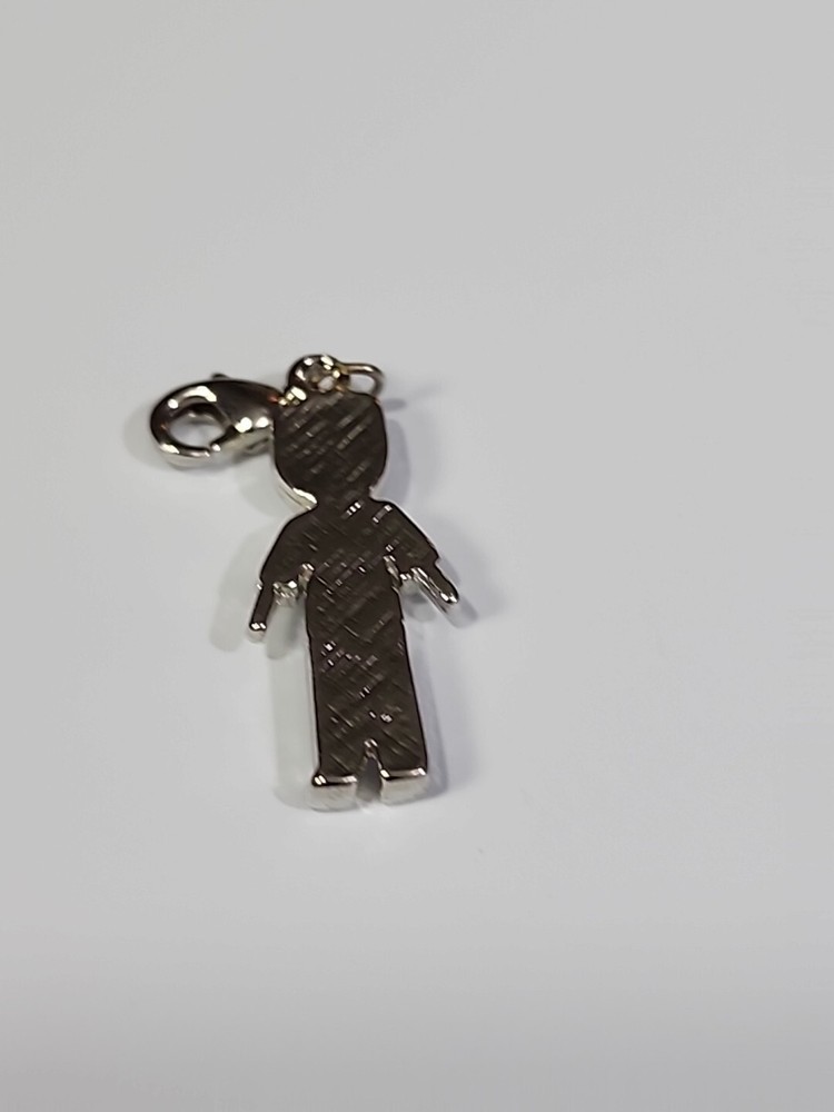 Smiley Face Man Charm Silver Color Iconic
