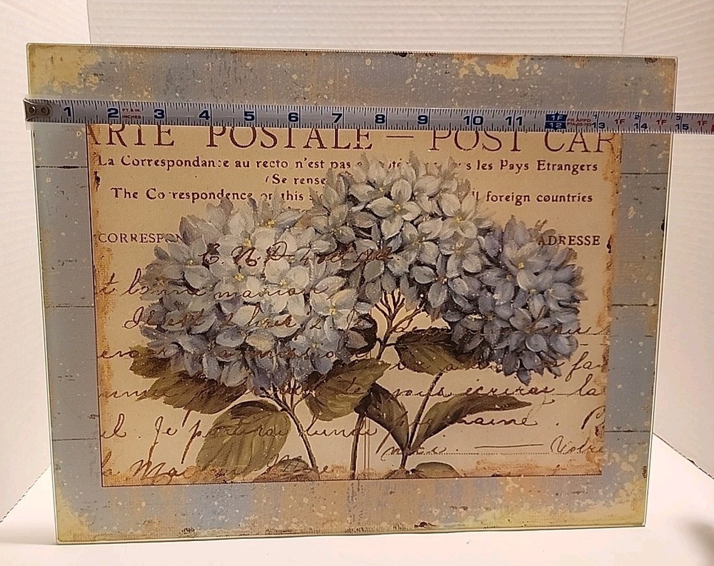 Blue Hydrangeas Tempered Glass Cutting Board, Design By Daphne Brissonnet
