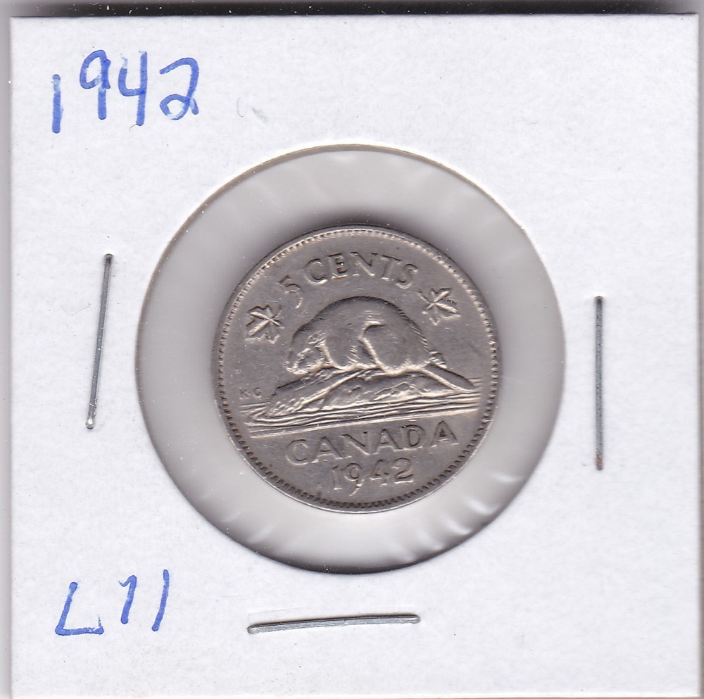 1942 Canada 5 Cents L11
